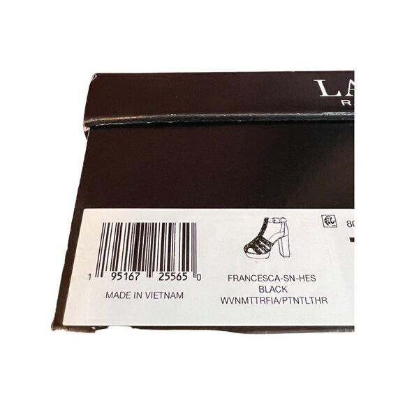 Lauren Ralph Lauren Francesca Raffia-Leather Sandal- Black- Size 7.5- NIB - Picture 7 of 7